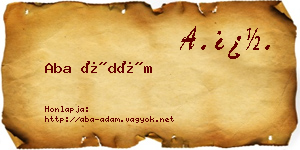 Aba Ádám névjegykártya